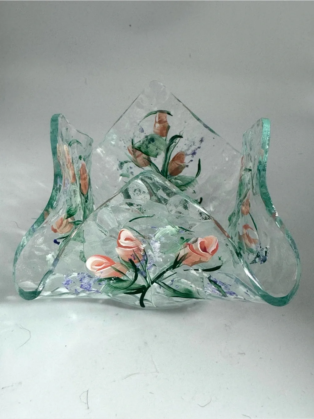 Vintage Hand Painted Handkerchief Style Tea Light
